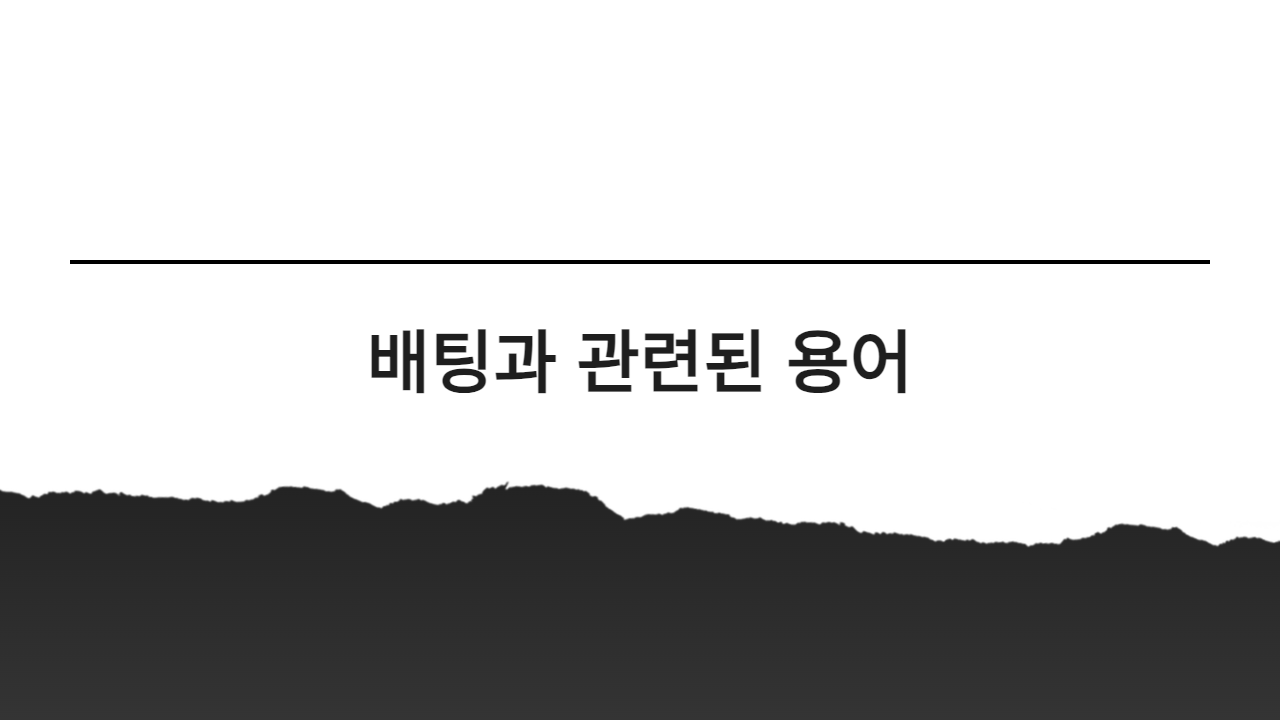 배팅과 관련된 용어
